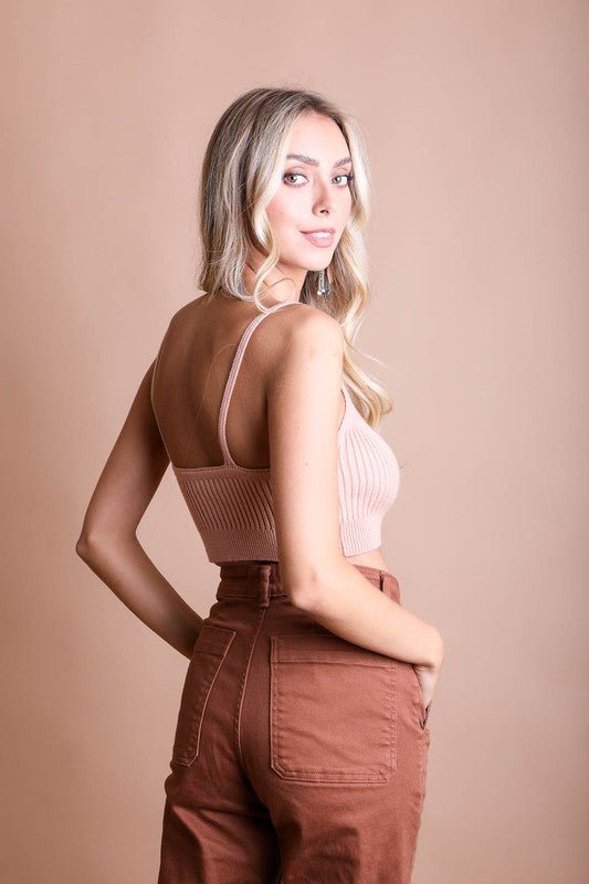 Contour Rib Knit Brami Lounge Top - p3 Boutique