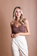 Contour Rib Knit Brami Lounge Top - p3 Boutique