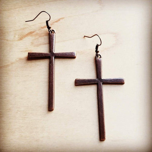 Copper Cross Earrings - p3 Boutique