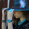 Copper Hoop Earrings w/ Blue Turquoise and Copper - p3 Boutique