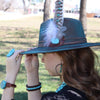Copper Hoop Earrings w/ Blue Turquoise and Copper - p3 Boutique