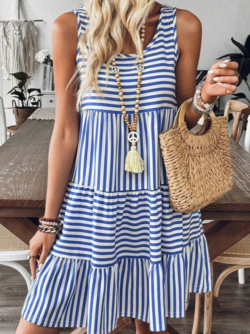 Cotton Pink Blue Multi Way Dress - p3 Boutique