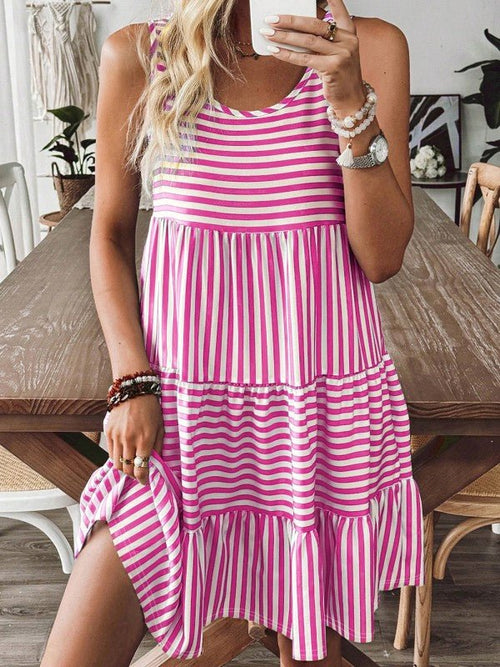 Cotton Pink Blue Multi Way Dress - p3 Boutique