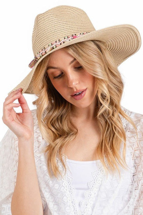 Cotton Tassel Hat Band Straw Sun Hat - p3 Boutique