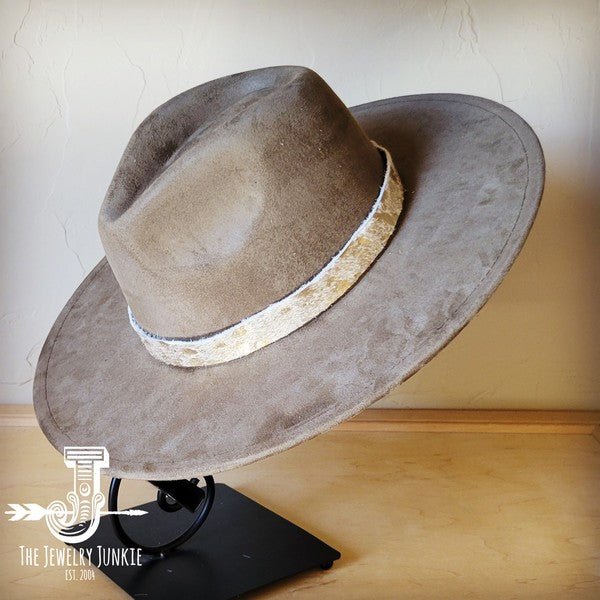 Cream Metallic Western Leather Band Choice Hat - p3 Boutique