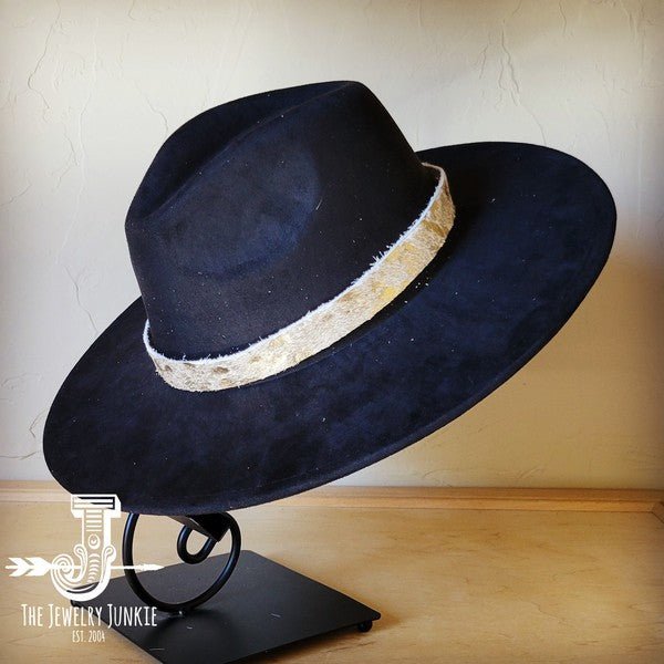 Cream Metallic Western Leather Band Choice Hat - p3 Boutique
