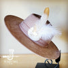 CreamMetallic Feather&Turq Slab Hatband Choice Hat - p3 Boutique