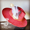 CreamMetallic Feather&Turq Slab Hatband Choice Hat - p3 Boutique