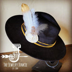 CreamMetallic Feather&Turq Slab Hatband Choice Hat - p3 Boutique