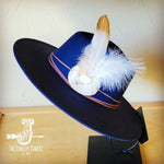 CreamMetallic Feather&Turq Slab Hatband Choice Hat - p3 Boutique