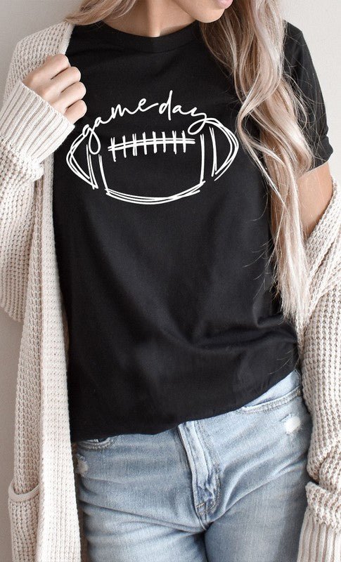 Cursive Football Game Day Graphic Tee - p3 Boutique
