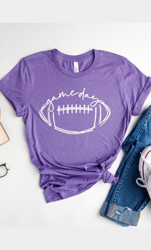 Cursive Football Game Day Graphic Tee - p3 Boutique