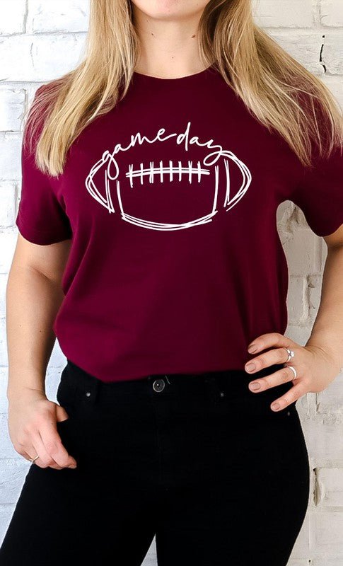 Cursive Football Game Day Graphic Tee - p3 Boutique