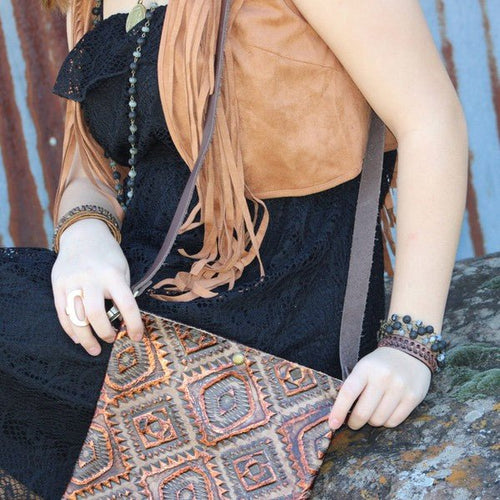 Dark Brown Vinatge Cuff X pattern - p3 Boutique