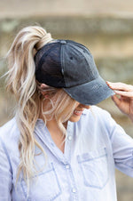 Distressed Messy Bun Hat Cap - p3 Boutique