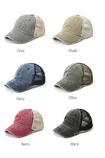 Distressed Messy Bun Hat Cap - p3 Boutique