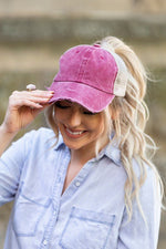 Distressed Messy Bun Hat Cap - p3 Boutique