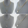 Double Layer Necklace with Clear Teardrop Pendant - p3 Boutique