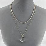 Double Layer Necklace with Clear Teardrop Pendant - p3 Boutique