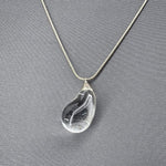 Double Layer Necklace with Clear Teardrop Pendant - p3 Boutique