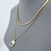 Double Layer Necklace with Clear Teardrop Pendant - p3 Boutique