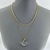 Double Layer Necklace with Clear Teardrop Pendant - p3 Boutique