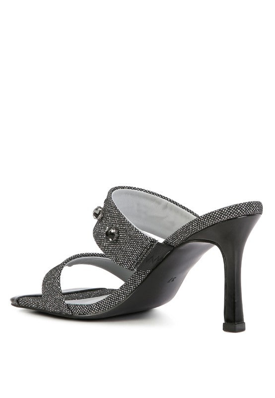 EDM Queen Diamante Embellished Glitter Sandals - p3 Boutique