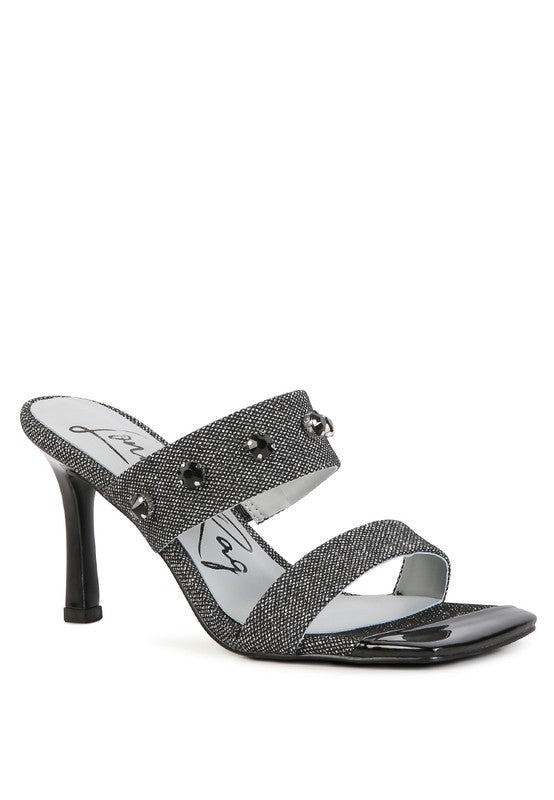 EDM Queen Diamante Embellished Glitter Sandals - p3 Boutique