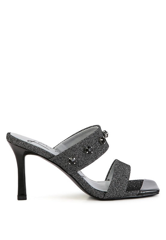 EDM Queen Diamante Embellished Glitter Sandals - p3 Boutique