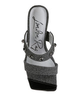 EDM Queen Diamante Embellished Glitter Sandals - p3 Boutique