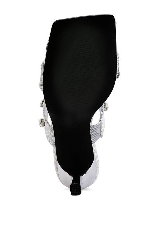 EDM Queen Diamante Embellished Glitter Sandals - p3 Boutique
