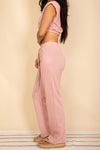 Elastic Hem Crop Top & Wide Leg Pants Set - p3 Boutique