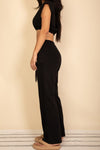 Elastic Hem Crop Top & Wide Leg Pants Set - p3 Boutique