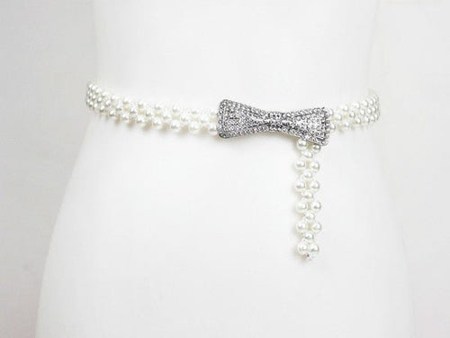 ELASTIC PEARL FASHION BELT - p3 Boutique