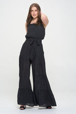 ELASTIC STRAP TIERED JUMPSUIT - p3 Boutique