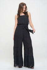 ELASTIC STRAP TIERED JUMPSUIT - p3 Boutique