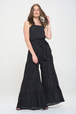 ELASTIC STRAP TIERED JUMPSUIT - p3 Boutique