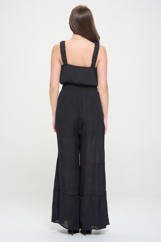 ELASTIC STRAP TIERED JUMPSUIT - p3 Boutique
