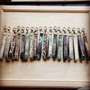 Embossed Leather Key Chain Tan Metallic - p3 Boutique