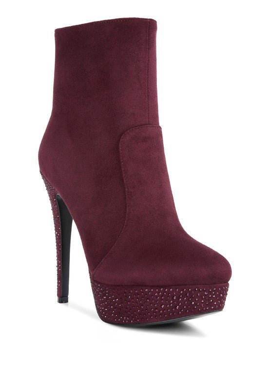 Espiree Microfiber High Heeled Ankle Boots - p3 Boutique