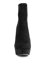 Espiree Microfiber High Heeled Ankle Boots - p3 Boutique