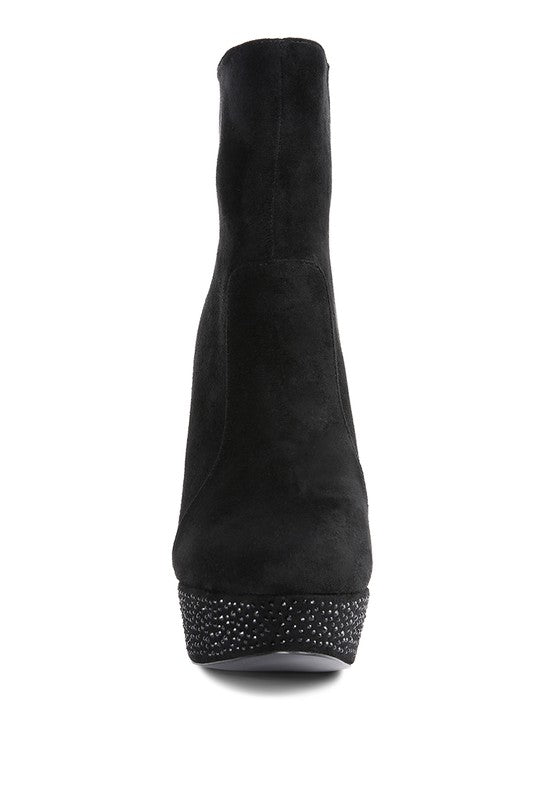 Espiree Microfiber High Heeled Ankle Boots - p3 Boutique