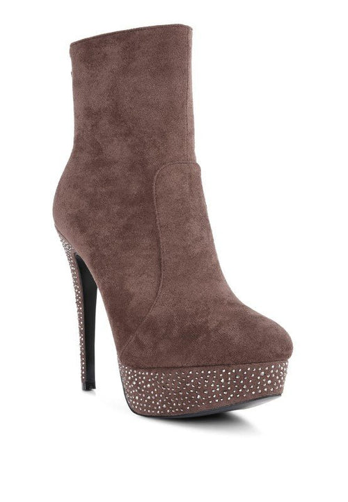 Espiree Microfiber High Heeled Ankle Boots - p3 Boutique