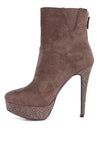 Espiree Microfiber High Heeled Ankle Boots - p3 Boutique
