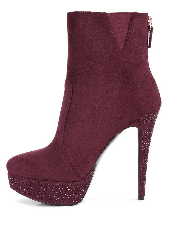 Espiree Microfiber High Heeled Ankle Boots - p3 Boutique