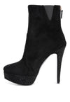 Espiree Microfiber High Heeled Ankle Boots - p3 Boutique