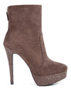 Espiree Microfiber High Heeled Ankle Boots - p3 Boutique