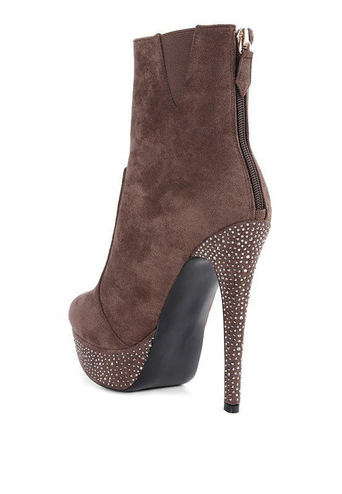 Espiree Microfiber High Heeled Ankle Boots - p3 Boutique