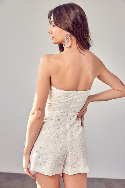Eyelet Ruffle Romper - p3 Boutique