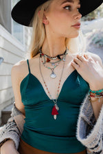Feather Fringe Multi - Layered Necklace - p3 Boutique